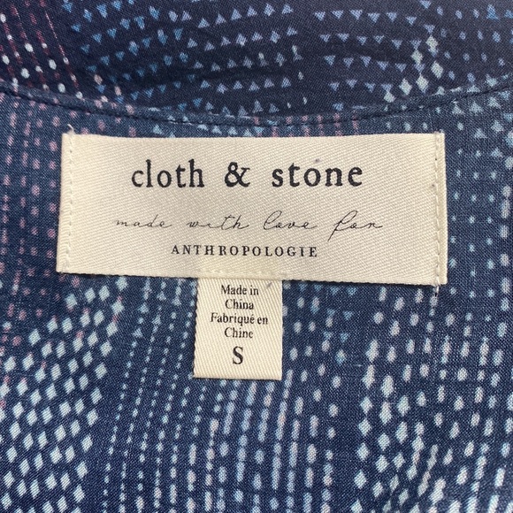 Anthropologie Cloth & Stone Dotted Herringbone Blouse - Picture 7 of 10